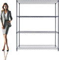 60"x24"x72" Premium Metal Steel 4-Tier Wire Shelving NSF 3200 LBS MAX Capacity Heavy Duty Storage Rack for Hospitals, Schools, Commercial Spaces, and Garages w/Premium Wheels-Ruum Studio Home