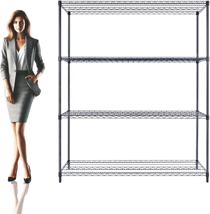 60"x24"x72" Premium Metal Steel 4-Tier Wire Shelving NSF 3200 LBS MAX Capacity Heavy Duty Storage Rack for Hospitals, Schools, Commercial Spaces, and Garages w/Premium Wheels-Ruum Studio Home