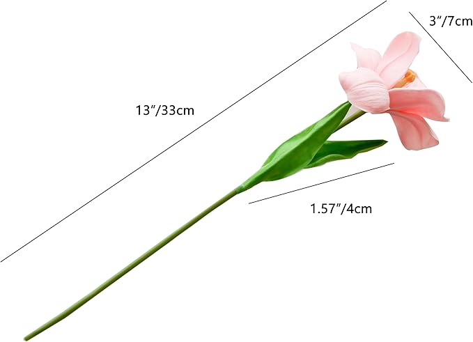 Mandy's Artificial Tulips 12 Stems Pink Fully Bloomed PU Faux Flowers for Wedding Home Decor 13.5 Inch-Ruum Studio Home