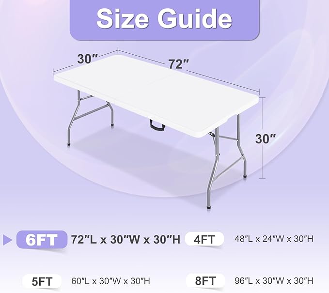 ABCCANOPY 6 FT Spandex Table Cover Stretch Fitted Wrinkle Resistant Tablecloth Reuse for Rectangular Folding Table Patry Event Wedding Banquet Protector Sky Blue-Ruum Studio Home