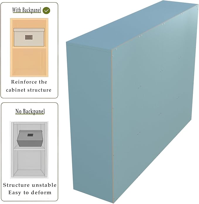 12-Cube Storage Shelf Bookcase - Wooden 3-Tier Floor Standing Open Bookshelf for Home and Office, Display Cabinet, Light Blue-Ruum Studio Home