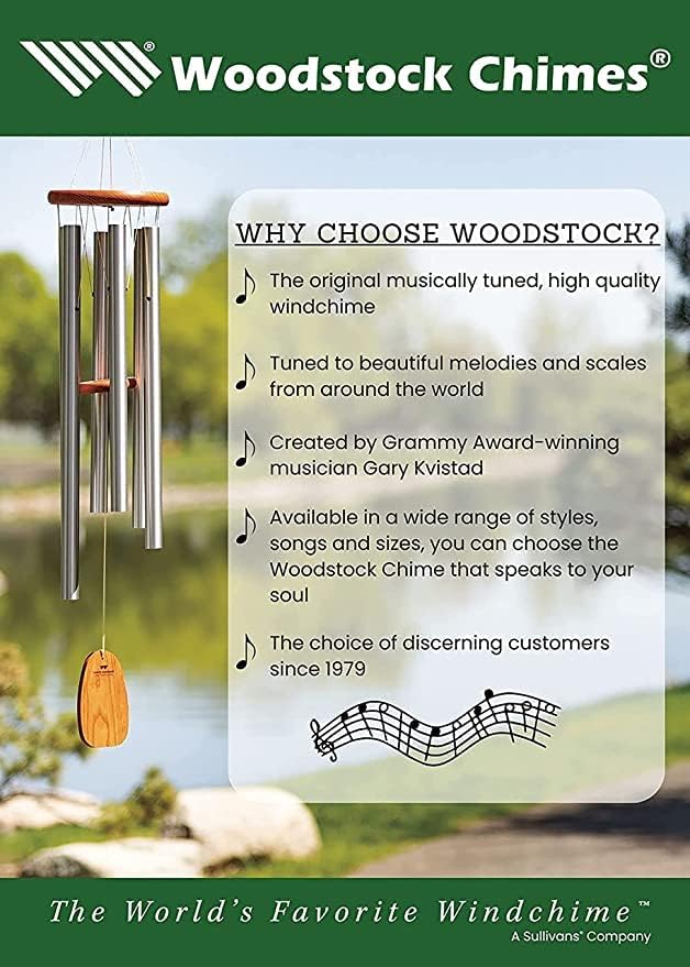 Woodstock Chimes Neptune Wind Chime for Outside 54" Large Evergreen, Deep Tone Sound for Outdoor Garden, Patio, Porch Decor, Encore Collection DCE54-Ruum Studio Home