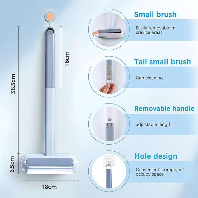 2 PCS Pet Hair Remover for Furniture,4 in 1 Reusable Lint Brush with 17-Inch Handle, Washable Tool for Dog and Cat Hair on Couches, Carpets, Clothes, Bedding, and Cars-Ruum Studio Home