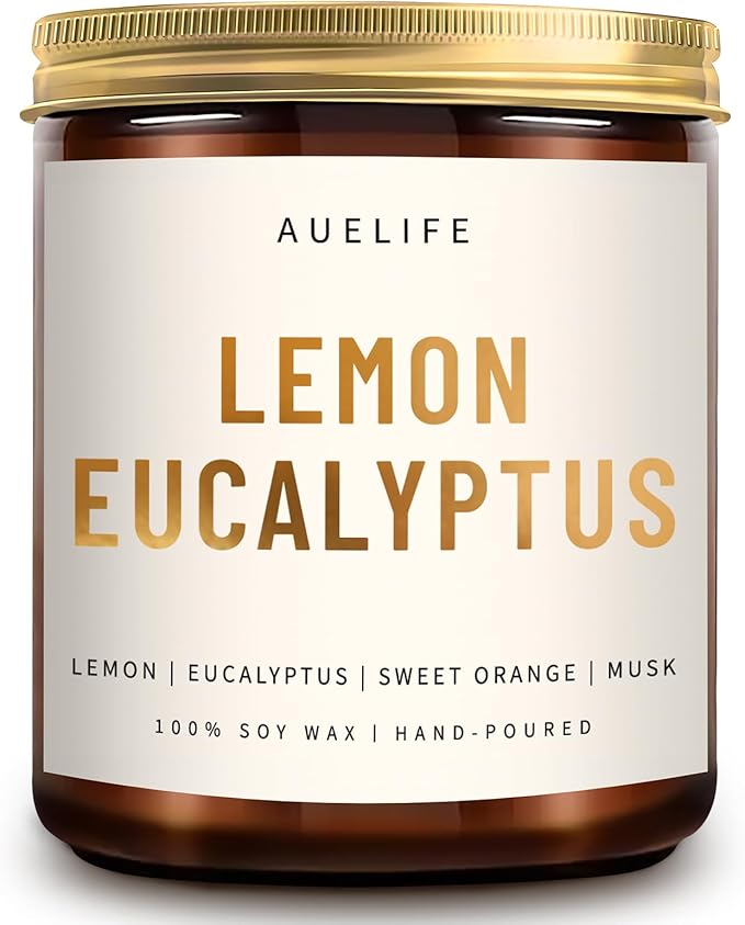 Scented Candles for Home - Lemon Eucalyptus Candle | Aromatherapy Candle Gift for Women & Men, Soy Candles for Home Scented - 7oz, Soy Wax-Ruum Studio Home