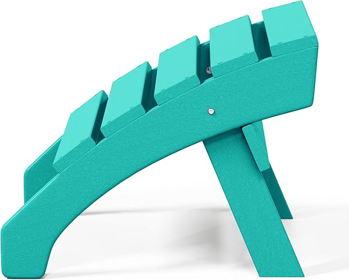 WestinTrends Dylan Outdoor Patio HDPE Adirondack Ottoman Footrest, Turquoise-Ruum Studio Home