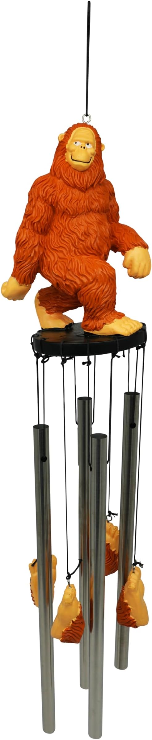 Funny Bigfoot Wind Chime for Outdoors – Sasquatch Yard Décor with Stainless Steel Tubes & Resin Foot Strikers – Unique Garden or Porch Decoration – Hilarious Gift for Cryptid Fans-Ruum Studio Home