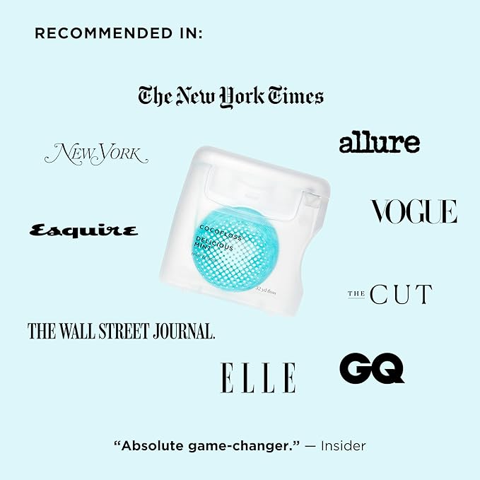 Cocofloss Woven Dental Floss, Dentist-Designed Oral Care, Mint, Waxed, Expanding, Vegan, Kid-Friendly String Floss with Coconut Oil, 3 Spools (33 yd Each)-Ruum Studio Home