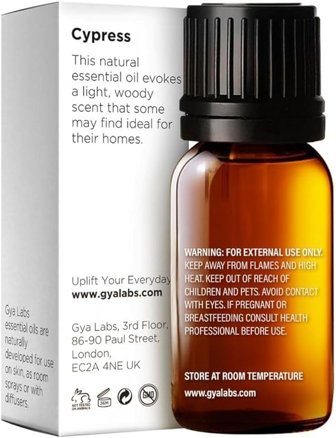 Gya Labs Cypress Essential Oil for Diffuser - 0.34 Fl Oz - 100% Pure Natural Cypress Oil for Aromatherapy & Candle Making Scent-Ruum Studio Home