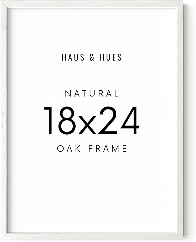 HAUS AND HUES White 18 x 24 Poster Frame - Oak White 18 x 24 Picture Frame, Wall 18x24 Frame, 18x24 Wood Frame, 24x18 Poster Frame, Wooden Picture Frame 18 x 24, Art 18 x 24 Frame-Ruum Studio Home