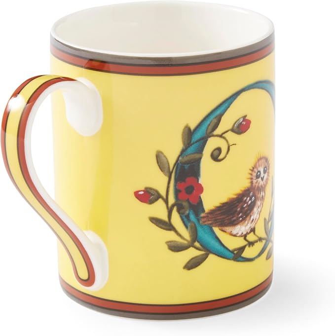 Spode Kit Kemp 12oz Mug, O Initial - Fine China Coffee Cup with Floral Alphabet Design, Custom Letter Mug for Unique Gift Giving - Personalized Kitchen Drinkware, Dishwasher Safe & Stylish-Ruum Studio Home