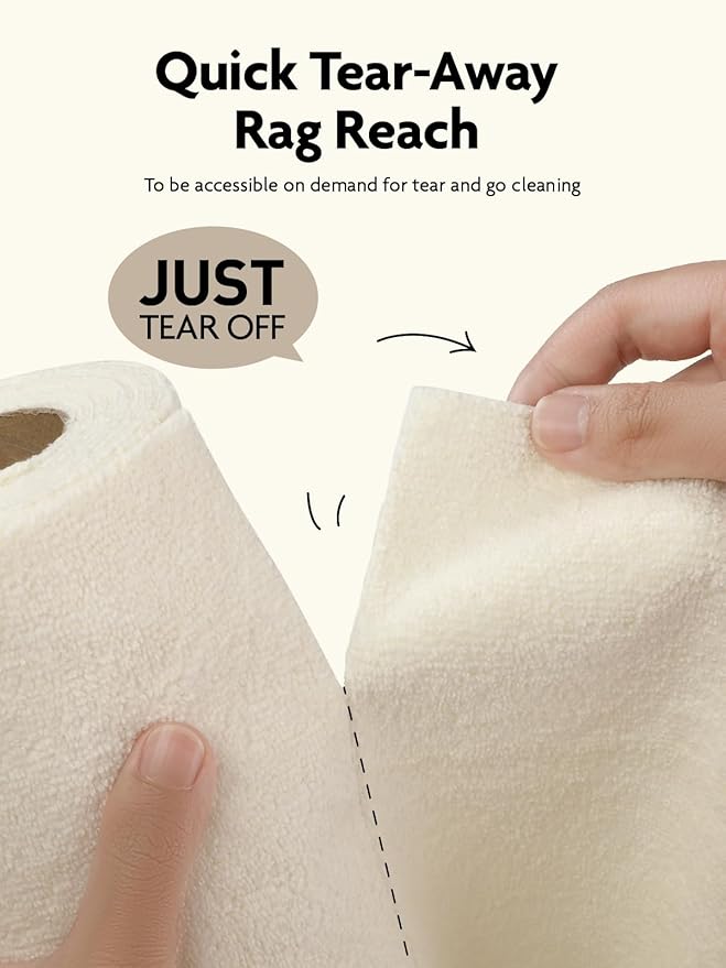 Fantasticlean Microfiber Cleaning Cloth Roll -40 Pack, Tear Away Microfiber Towels, 12" x 12", Reusable, Washable, Scratch Free, Ultra Absorbent Dish Rags for Car, Home, Garage or Shop (Beige)-Ruum Studio Home