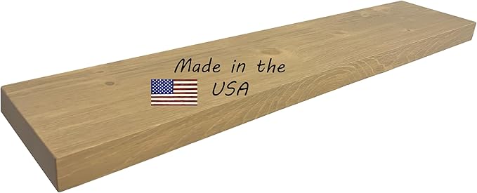 joelsantiques 42 Inch Wooden Floating Shelves for Wall - 42x8x2 in - Made of Natural Wood - Heavy Duty Rustic Wall Shelves Made in USA - Perfect for Living Room, Kitchen - Natural-Ruum Studio Home