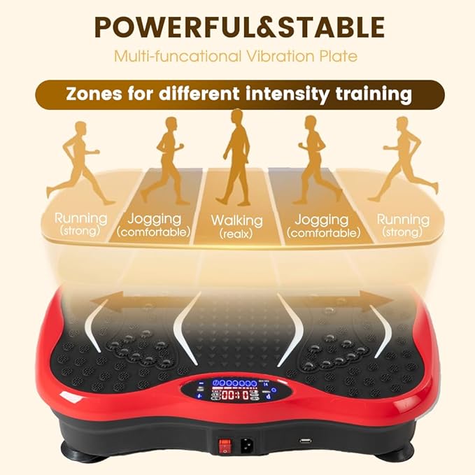 Vibration Plate Exercise Machine for Whole Body Workout - Home Fitness Vibrating Platform with Resistance Bands - Improve Circulation, Muscle Tone & Bone Density - Supports Up to 330 lbs-Ruum Studio Home