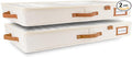 HOMELUX THEORY 2pc Low Profile Under Bed Storage Containers, Thin Under Couch Storage Organizer with Bins & Lids, Underbed Storage Box Ideal for Seasonal Clothes, Blankets, Fabric & Shoes (Ivory)-Ruum Studio Home