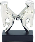 Deco 79 Polystone Hands Decorative Sculpture Home Decor Statue, Accent Figurine 7" x 4" x 8", Silver-Ruum Studio Home
