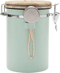 TEDSWAIT Coffee Canisters Airtight Coffee Bean Storage Container Kitchen Stainless Steel Food Storage Container with Scoop Date Tracker & CO2 Valve 61Fl Oz (Green)-Ruum Studio Home
