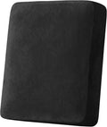 H.VERSAILTEX Velvet Stretch Couch Cushion Cover Plush Cushion Slipcover for Chair Cushion Furniture Protector Seat Cushion Sofa Cover (1 Piece Armchair Cushion Covers, Black)-Ruum Studio Home