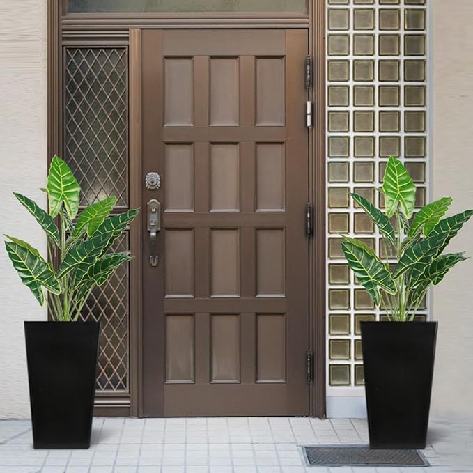 Melorca&Guilla Artificial Plants 2PCS 30“ Fake Taro Plants,Large Faux Plant,Artificial Grass Greenery Shrubs Bushes for Garden Porch Window Box Shop Office Home Décor-Ruum Studio Home