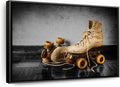 ElephantStock Vintage Skates Pop Wall Art - Horizontal Framed Canvas - 1-Piece Living Room Wall Decor - Sport Photography Canvas Print - Beige and Black Decor for Wall - 40" X 27"-Ruum Studio Home