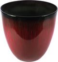 (EPR18-105 Large Egg Shaped Planter - Modern Indoor & Outdoor Decorative Flower Pot/Box (18 Inch, Red Flower)-Ruum Studio Home