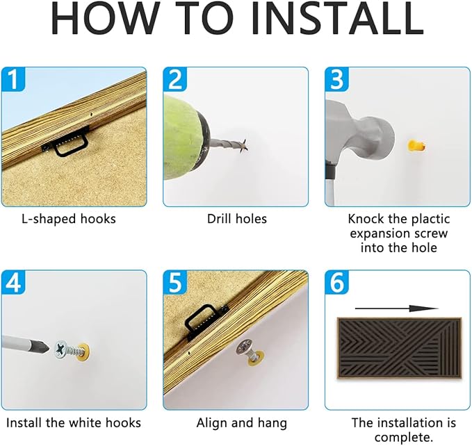 IARTTOP Large Black Framed Wood Wall Art for Living Room Abstract Modern Wooden Wall Decor Neutral Geometric Wall Sculpture Bedroom Office 20x40 Inch-Ruum Studio Home