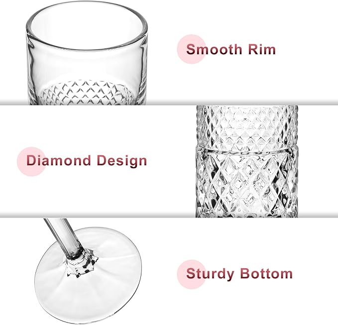 Champagne Flutes Set of 6, 7oz Square Champagne Glasses, Lead-Free Crystal Champagne Flute Glass, Unique Gift for Birthday, Wedding, Anniversary-Ruum Studio Home