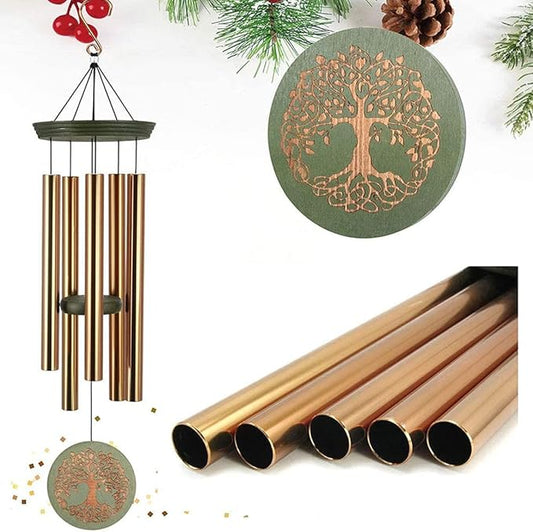 Wind Chimes for Outside,Outdoor Wind Chimes for Mother & Grandma - Large Garden Hanging Decor with Tree of Life Engraving, Perfect for Yard, Home, Christmas, Birthdays-Ruum Studio Home