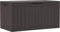 YITAHOME 100 Gallon Outdoor Storage Box, Large Water Resistant Resin Deck Box, Indoor Outdoor Lockable Storage Container for Patio, Garden, Cushions, Tools, Equipment (Dark Brown)-Ruum Studio Home