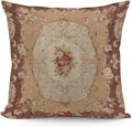 RURALS Antique Rose Floral French Aubusson Rug Decorative Pillow Covers Cozy Soft Throw Pillowcase Square Couch Cushion Cover for Home Decor Sofa Living Room Bed Car 18x18 Inch-Ruum Studio Home
