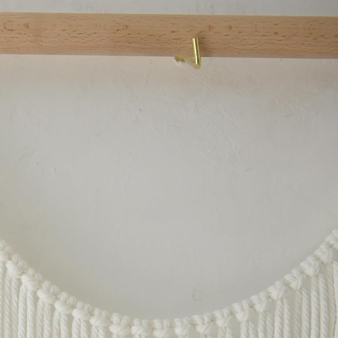 Flber Large Macrame Wall Hanging – Boho Yarn Art Garland with Tassels and Beads, Handmade Rope Decor for Nursery, Party, Wedding, Bedroom, Fireplace Mantel, or Photo Backdrop 57" W x 41" L-Ruum Studio Home