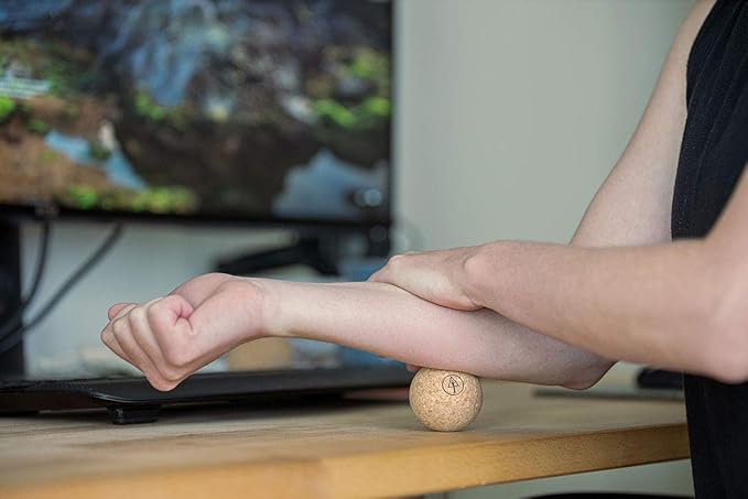 Travel Cork Massage Ball | Lightweight, Sustainable Alternative to Lacrosse Ball for Muscle Pain Relief (1.9 Inch (Pack of 2), Sanded Cork)-Ruum Studio Home
