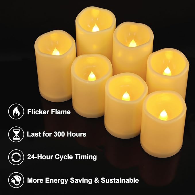 Aignis 7pcs Flameless LED Candles Battery Operated with Remote Timer, Outdoor Indoor Waterproof, Warm Glow for Cozy & Romantic Home/Wedding/Holiday Décor (D 3'' x H 4''/5''/6'')-Ruum Studio Home