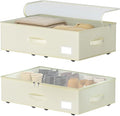 Under Bed Storage with Wheels, No Assemble Required 7.5 inches height Under Bed Storage bins,Large capacity Rolling Under bed Shoe Storage containers，dorm under bed storage drawers-Ruum Studio Home