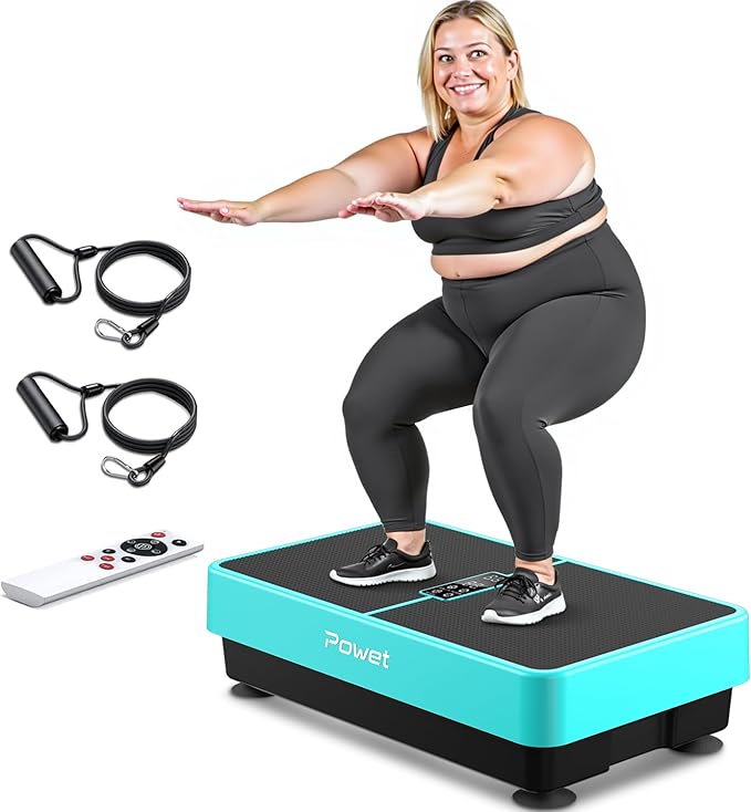 POWET Vibration Plate Exercise Machine for Weight Loss, Woukout & Lymphatic Drainage – Whole Body Vibrating with 99 Speed Levels & 5 Pre-Set Modes – Supports Up to 400lbs, Ideal for Home Use-Ruum Studio Home