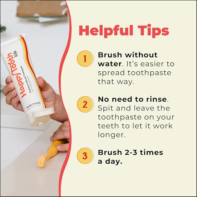 Happy Tooth Hydroxyapatite Toothpaste, Fluoride Free, Natural Whitening for Kids, Toddlers and Adults, SLS Free, Enamel Safe, Dentist Formulated with Clean Ingredients, Sweet Orange Flavor, 3.4oz-Ruum Studio Home