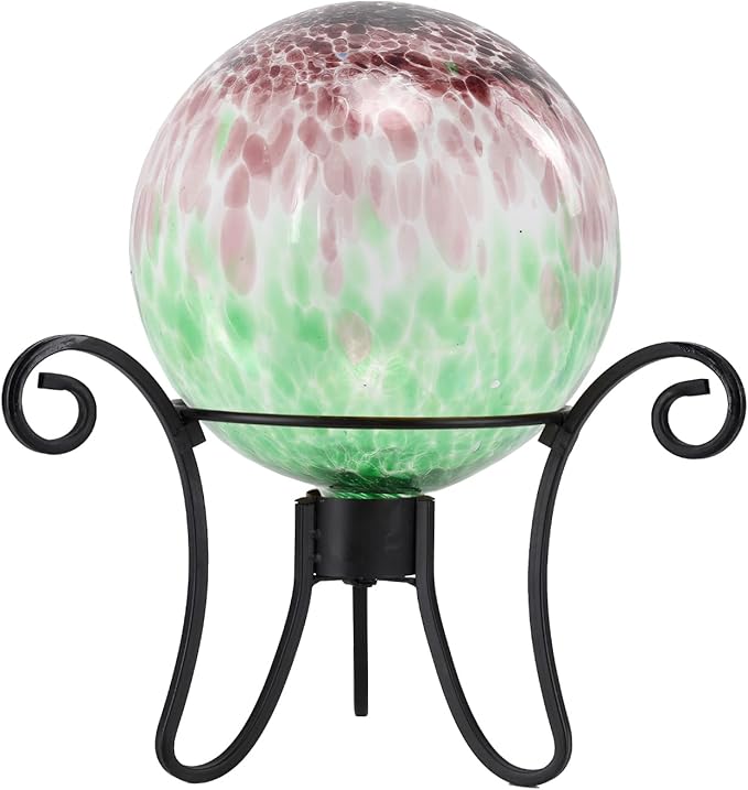 Gazing Ball 10 Inch Glass Reflective Garden Globe Outdoor Gazing Globe Sphere Yard Ornament for Garden Yard Home Outdoor Decoration Gift for Women (Green)-Ruum Studio Home