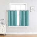 ChrisDowa Small Window Curtains 36 inches Long for Bedroom - Grommet Short Thermal Insulated Room Darkening Curtains for Kitchen (2 Panels, Aqua, 34 x 36 Inch)-Ruum Studio Home