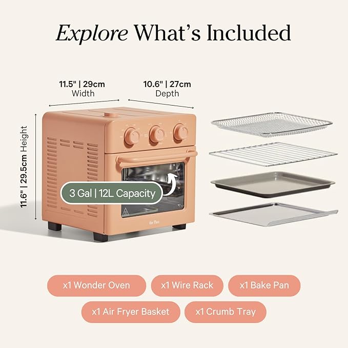 Our Place Wonder Oven | 6-in-1 Air Fryer & Toaster Oven with Steam Infusion | Compact, Countertop Friendly, Fast Preheat, Multifunctional | Air Fry, Toast, Roast, Bake, Reheat & Broil | Spice-Ruum Studio Home