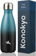 Insulated Water Bottles,12 oz Double Wall Stainless Steel Vacumm Metal Flask for Sports Travel,Indigo Black-Ruum Studio Home