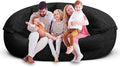 Bean Bag Chair for Adults 7FT,Soft Removable Cover for Teens/Girls Bedroom,Fluffy Giant Round Floor Beanbag Lounger Chairs (No Filler,Black)-Ruum Studio Home