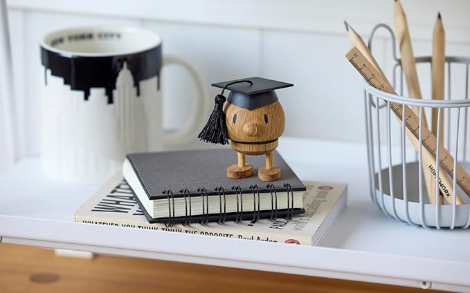 Hoptimist Student IQ Bumble, Woody Brown, Home Decor Ornament - Scandinavian Design, Wood W/Metal Spring, Small - Creates Cheerful Movement-Ruum Studio Home