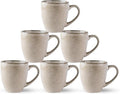 GBHOME Ceramic Coffee Mugs Set of 6, 12oz Stoneware Coffee Mugs Set For Dad Mom Women MEN, Light Weight Coffee Cups for Latte/Tea/Beer/Hot Cocoa, Dishwasher & Microwave Safe,Cappuccino-Ruum Studio Home