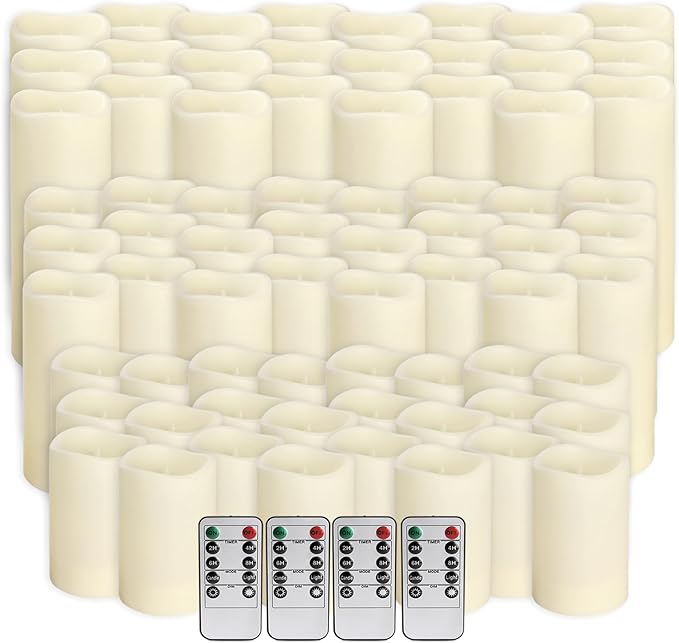 144-Pack LED Flameless Candles with Remote Control for Home and Special Occasions (Three Sizes)-Ruum Studio Home