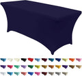 ABCCANOPY 6 FT Navy Blue Spandex Table Cover Stretch Fitted Wrinkle Resistant Tablecloth Reuse for Rectangular Folding Table Patry Event Wedding Banquet Protector-Ruum Studio Home