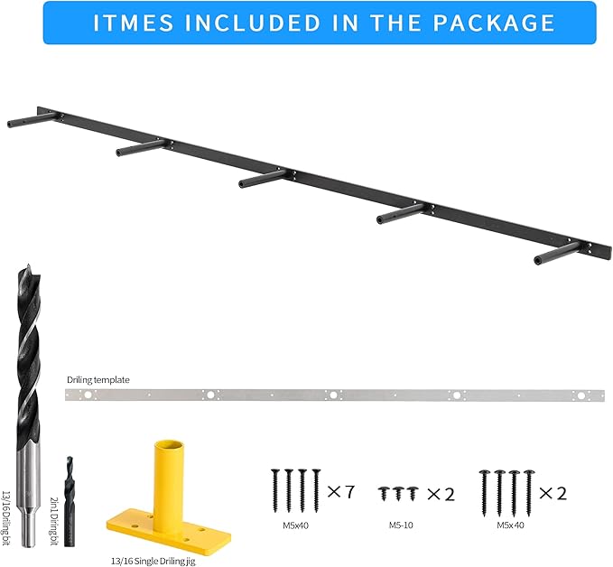 69 inches, Heavy-Duty Floating Shelf Bracket, Hidden Shelf Bracket for Fireplace Shelves, Installed on Studs, max Load of 210 pounds, Hidden Bracket for Shelves， 69 inches, (with Ease kit)-Ruum Studio Home