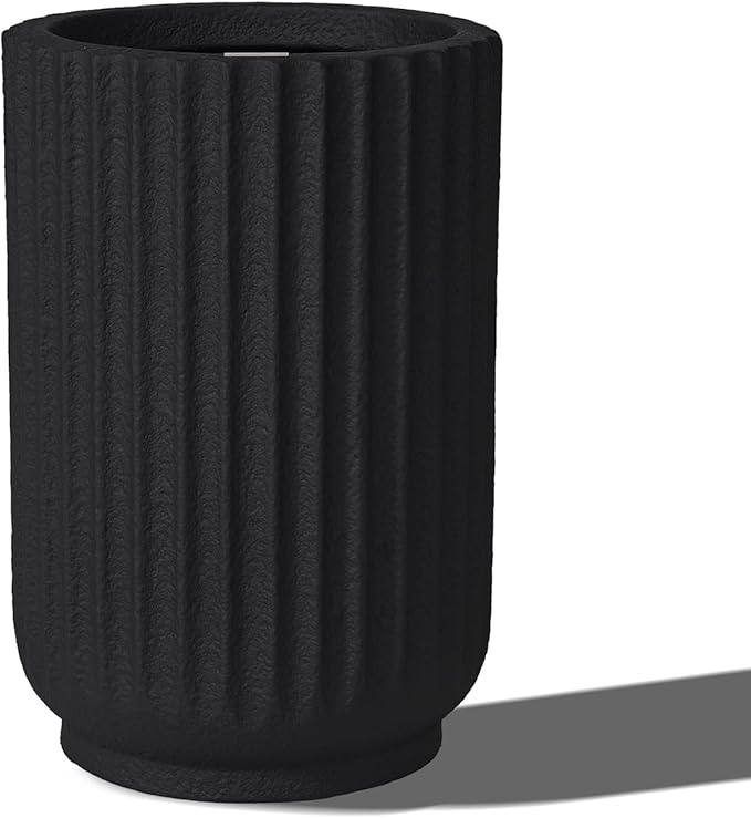 Classic Roman Column Style Planter | 20" Tall | Black & White Options | Ideal for Entrance & Living Room Corner | Durable Fiberglass Composite-Ruum Studio Home