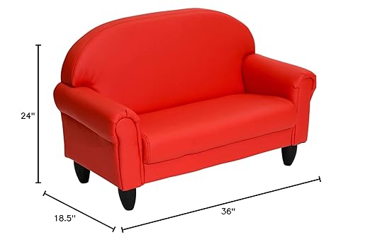 Children's Factory As We Grow Toddler Sofa, Flexible Seating for Daycare or Preschool, Kids Reading Couch, Playroom Furniture, Red-Ruum Studio Home