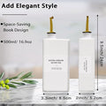 Olive Oil Dispenser Bottle for Kitchen, 16.9oz Soy Sauce Dispenser, UV Protected Oil&Vinegar Cruet Set, Soy Sauce Dispenser (White, Set of 2)-Ruum Studio Home