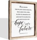Christian Wall Decor, Religious Artwork for Home Decor, Bible Verse Signs, Inspirational Christian Gift, Framed Wall Plaque Sign 15 * 11.5 inches, I Know the Plans I Have for You Sign-Ruum Studio Home