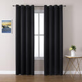 ChrisDowa Grommet Blackout Curtains for Bedroom and Living Room - 2 Panels Set Thermal Insulated Room Darkening Curtains (Black, 52W x 95L)-Ruum Studio Home